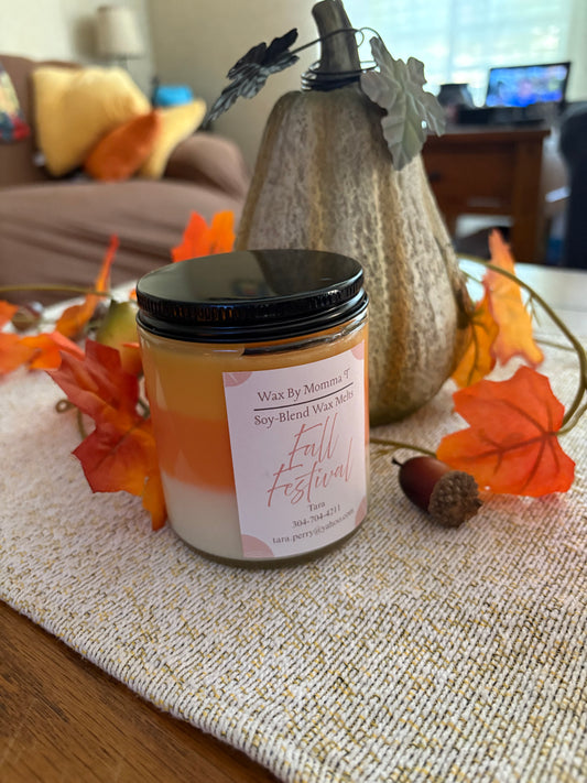 Candy Corn Glass Candle